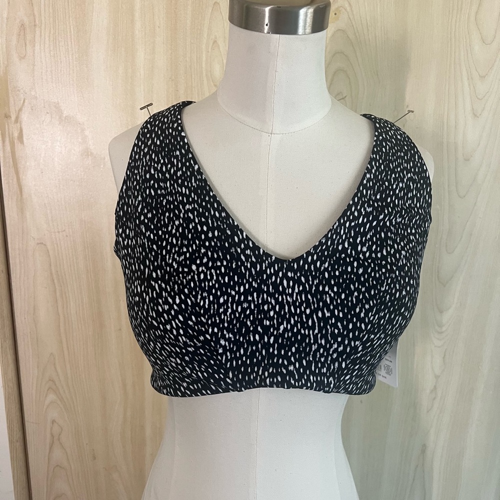 Athleta black specked swim bikini top